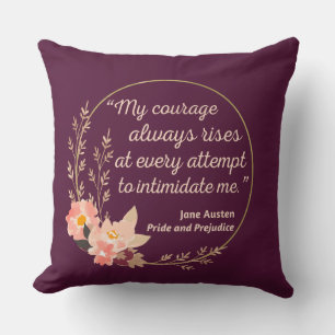 Coussin Citation de Orgueil et Préjugés I - Style Mignon