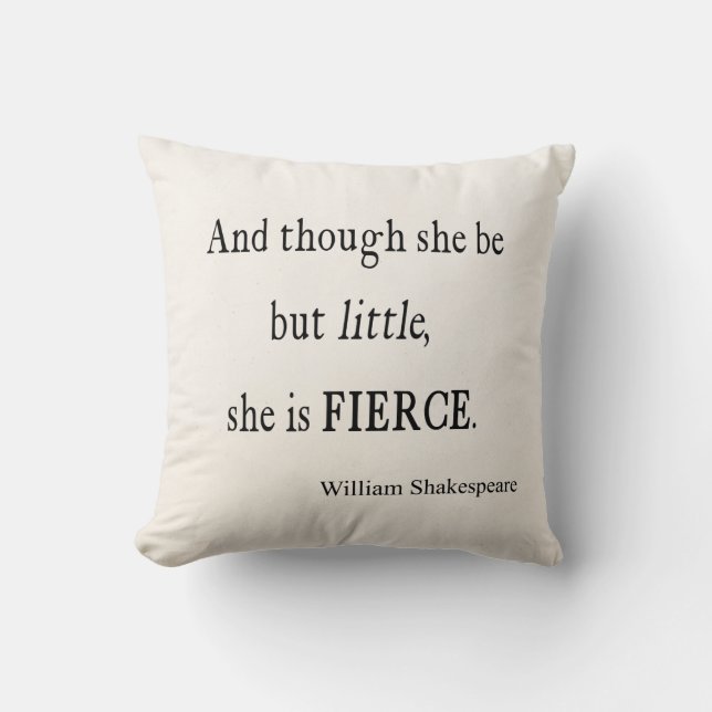 Coussin Citation de Shakespeare elle soit de petites mais (Recto)