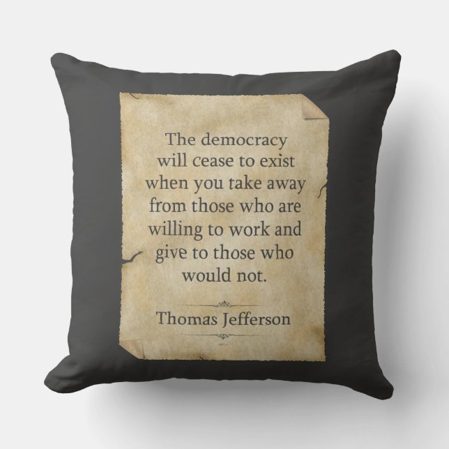 Coussin Citation de Thomas Jefferson (Recto)
