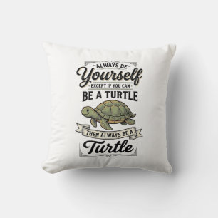 Coussin Citation de Tortue Drôle Design de Gravure Vintage