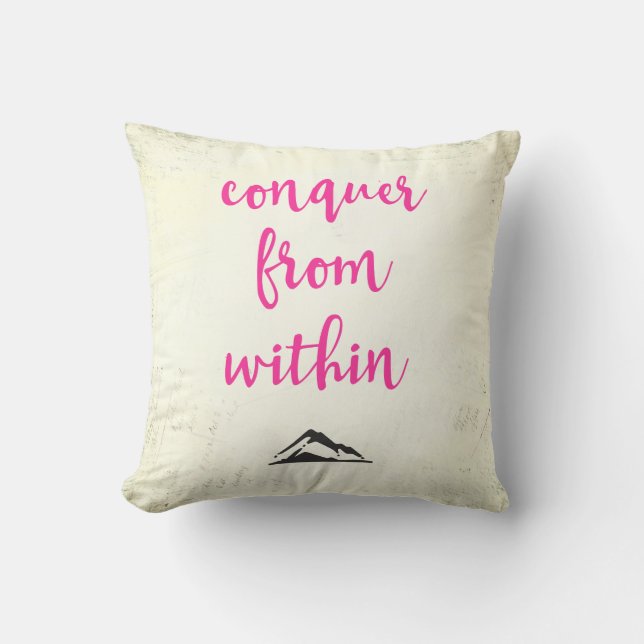 Coussin Citation de typographie inspirante Conquérir de l' (Recto)