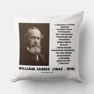 Coussin Citation de William James sur la médecine, la psyc