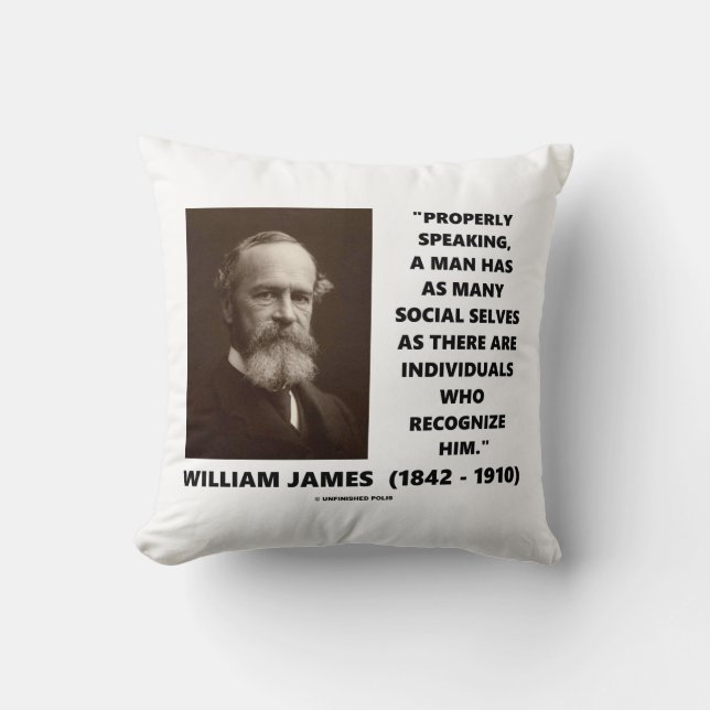 Coussin Citation de William James sur les multiples moi so (Recto)