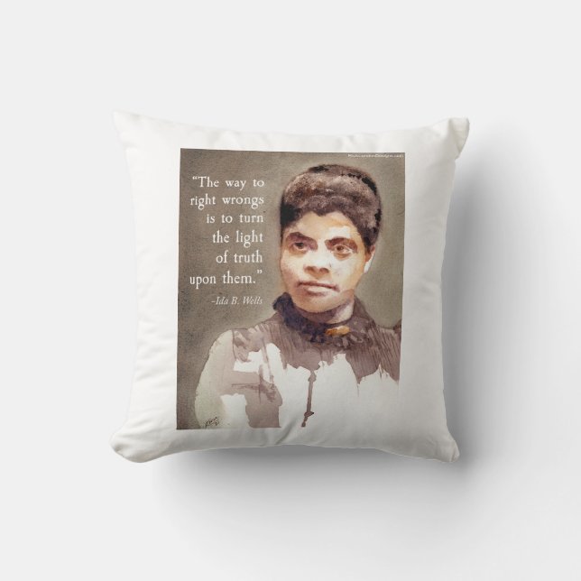 Coussin Citation d'Ida B Wells et de "Vérité" (Recto)