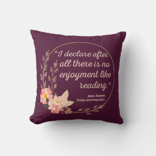 Coussin Citation d'Orgueil et Préjugés III - Style Mignon
