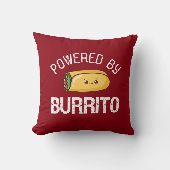Coussin Citation drôle Burrito et amoureux de la cuisine m (Recto)