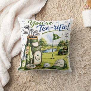 Coussin Citation drôle de golf pour décoration de maison d