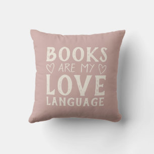 Coussin Citation drôle de typographie rose et crème