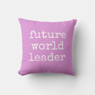 Coussin Citation du futur leader mondial inspirant rose