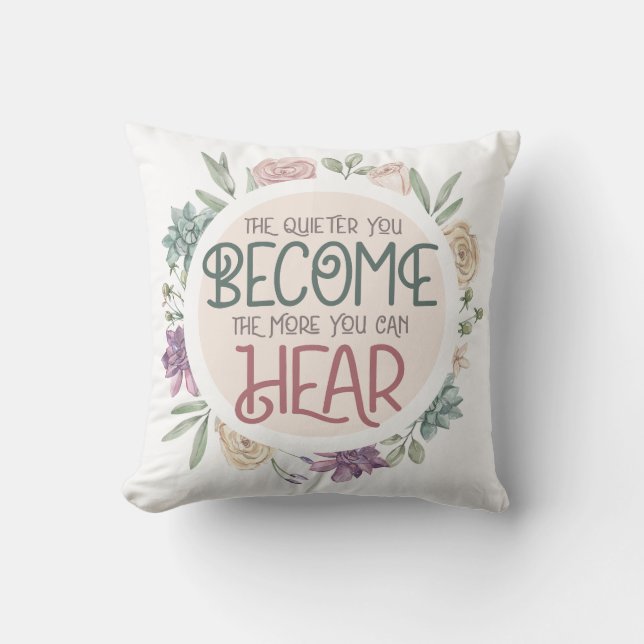 Coussin Citation Inspiration Pastel Floral Wreath (Recto)