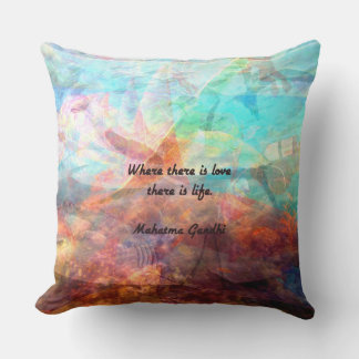 Coussin Citation inspirationnelle de Gandhi sur l'amour, l