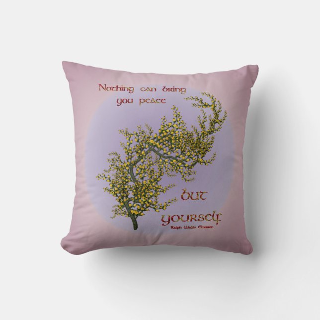 Coussin Citation Inspirationnelle de la paix intérieure (Recto)