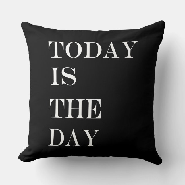 Coussin Citation Inspirationnelle Noire Et Blanc (Recto)