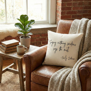 Coussin Citation littéraire d'auteur de livre de mots d'en