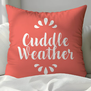 Coussin Citation Météo Câline Corail