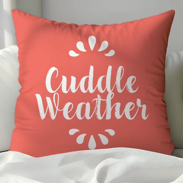 Coussin Citation météo de la mousseline de corail (Créateur téléchargé)