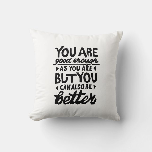 Coussin Citation Motivationnelle Lino Imprimer Pillow (Recto)