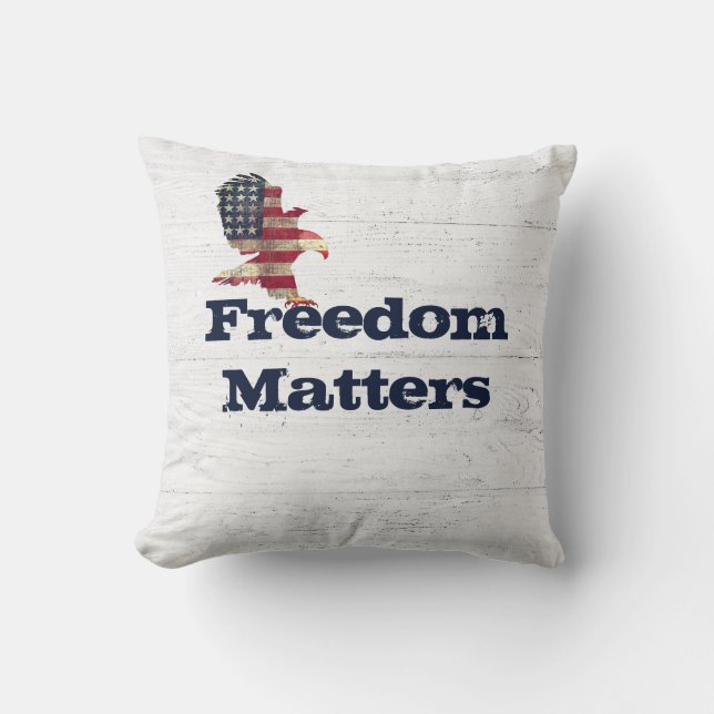 Coussin Citation patriotique avec Aigle du Drapeau (Recto)