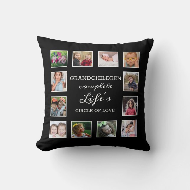 Coussin Citation Personnalisée 12 Collage Photo Grandchild (Recto)