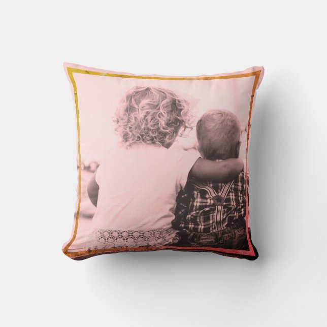 Coussin Citation photo personnalisée et nom (Recto)