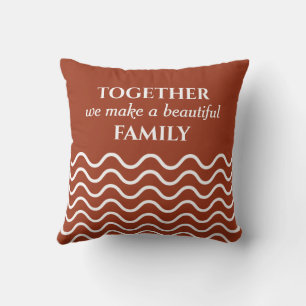 Coussin Citation Photo Terracotta Motif Ondulé Double Face