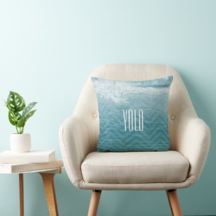 Coussin Citation Plage personnalisée YOLO Vous ne vivez qu