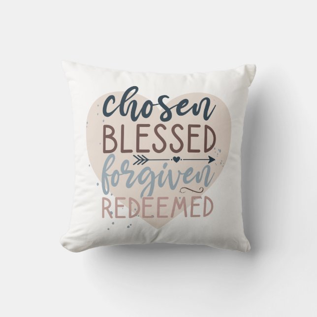 Coussin Citation Religieuse Rachetée, Bénéficiée Du Choix (Recto)