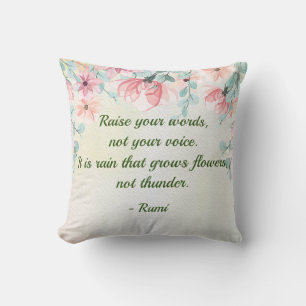 Coussin Citation Rumi de la pluie