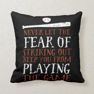 Coussin Citation sur le sport de base-ball inspirationnel