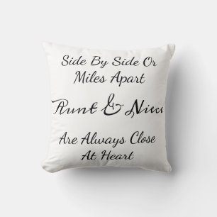Coussin Citation Tante & Nièce – Côte à Côte ou à des Mile