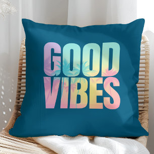 Coussin Citation Tropicale "Good Vibes"