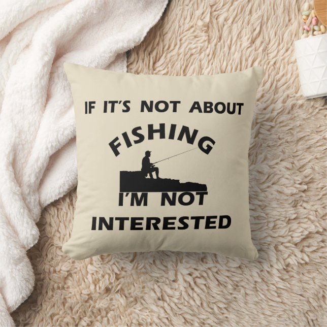 Coussin citations amusantes sur les amateurs de pêche (Couverture)