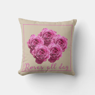 Coussin Citations amusantes sur les roses et l'amour