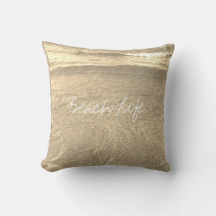 Coussin Citations de vie de plage Eau d'océan claire et do