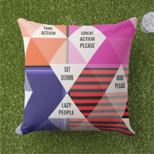 Coussin Citations motivationnelles colorées inspirées du m