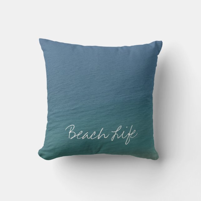 Coussin Citations Ocean Water Blue Cool Abstrait (Recto)