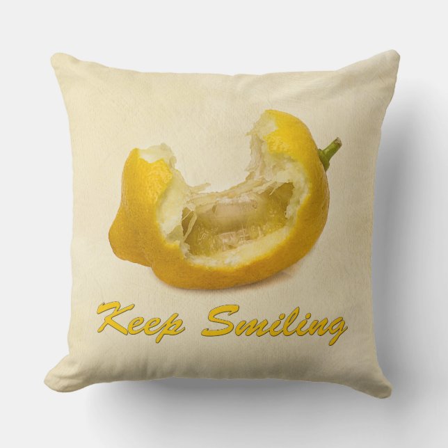 Coussin Citron - Continuer à sourire (Recto)