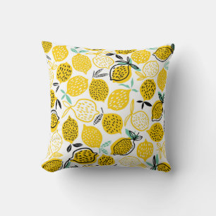 Coussin Citron Design été Illustration Vintage