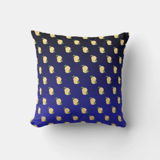 Coussin Citron juteux sur dégradé bleu