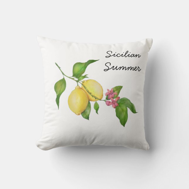 Coussin Citronnier d'été sicilien (Recto)