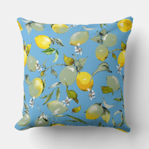 Coussin citrons aquarelle 27