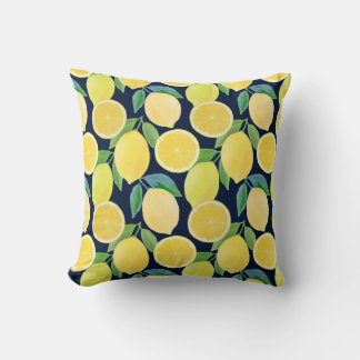 Coussin Citrons aquarelle : Illustration Motif fraîche