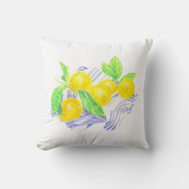 Coussin citrons Meyer sur la serviette de cuisine (Recto)