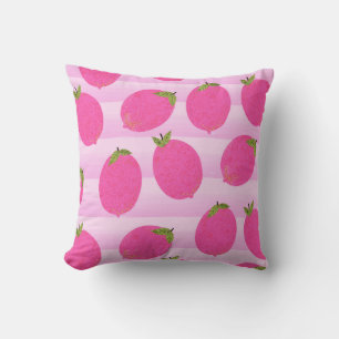 Coussin Citrons roses Lemonade Fruit d'été Aquarelle