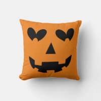 Citrouille cœur heureux orange et noir Halloween
