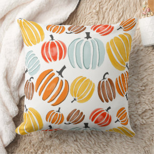 Coussin Citrouille couleur aquarelle, citrouille