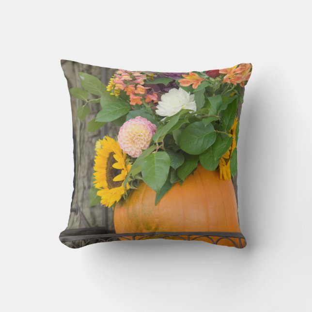 Coussin Citrouille d'automne Bouquet (Recto)