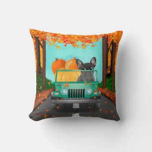 Coussin Citrouille d'automne de Bulldog