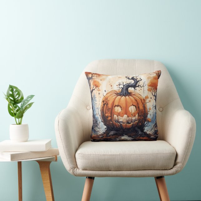 Coussin Citrouille de la lanterne Halloween Jack O' (Chaise)