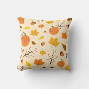 Coussin Citrouille de la récolte d'automne avec motif de f
